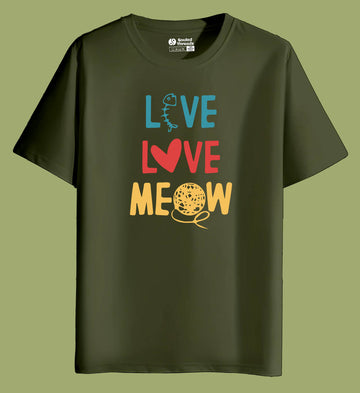 Live Love Meow Unisex Regular Fit T-shirt
