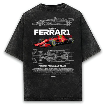 Ferrari F1 Acid Washed Oversized (Unisex Fit)