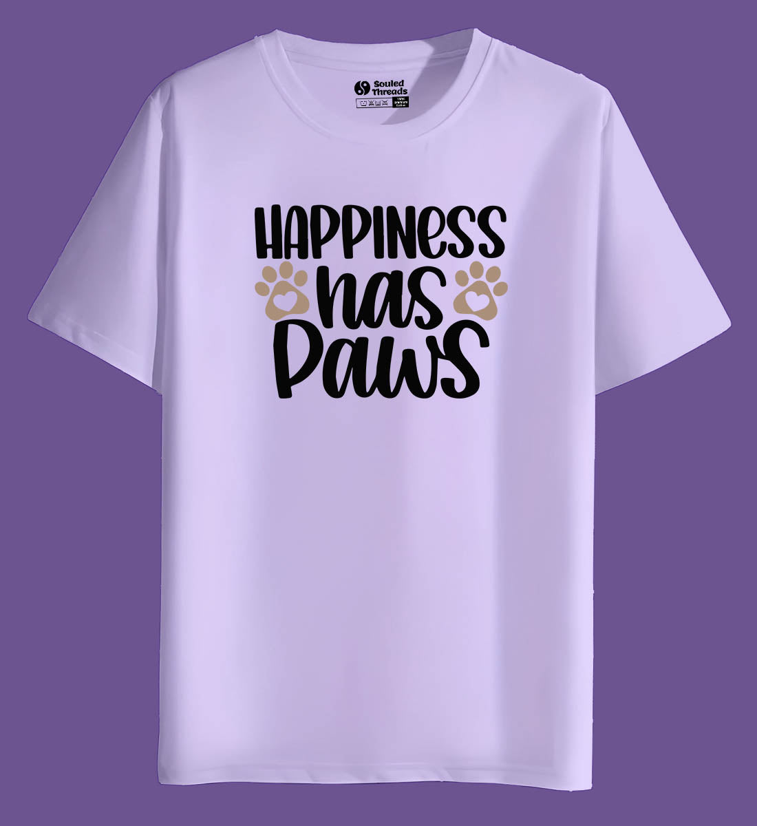 Happiness Has Paws Regular Fit T-shirt