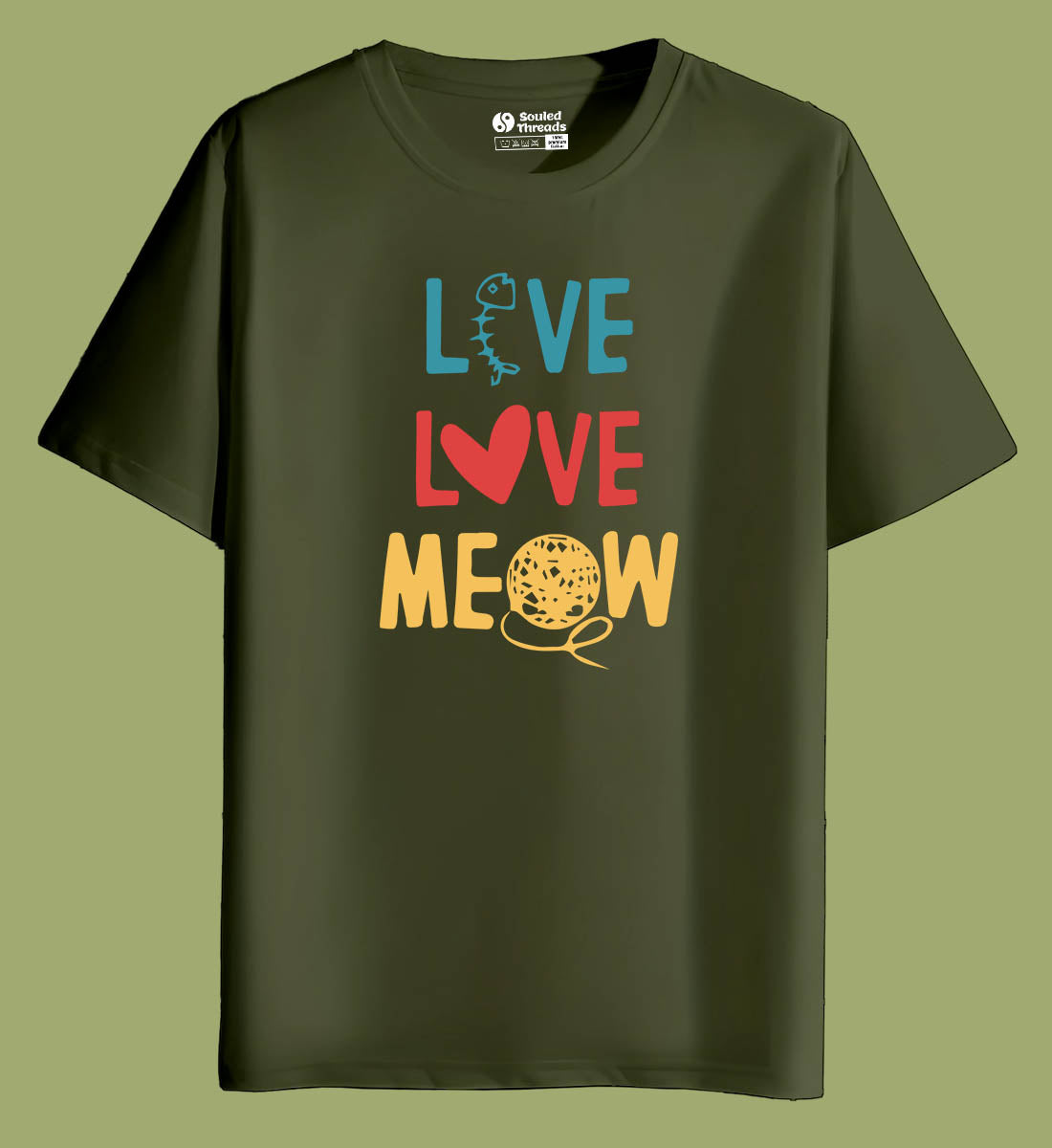 Live Love Meow Unisex Regular Fit T-shirt