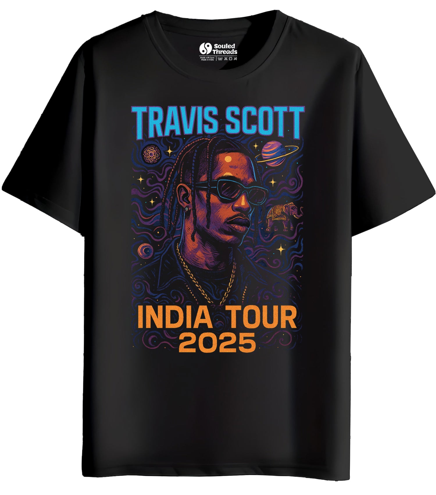 Travis Scott Concert India Tour 2025 T-shirt | Unofficial Fan Made Unisex Fit Cotton T-shirt